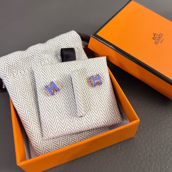 Hermes mini pop H earrings lilas - Picture 2 of 4